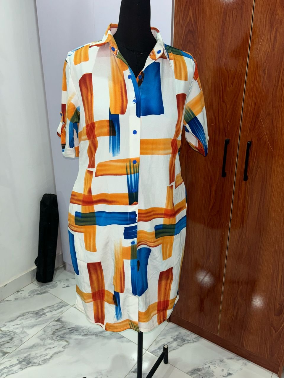 crepe shirt dress