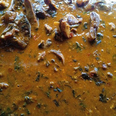 Two swallow with ogbono soup 