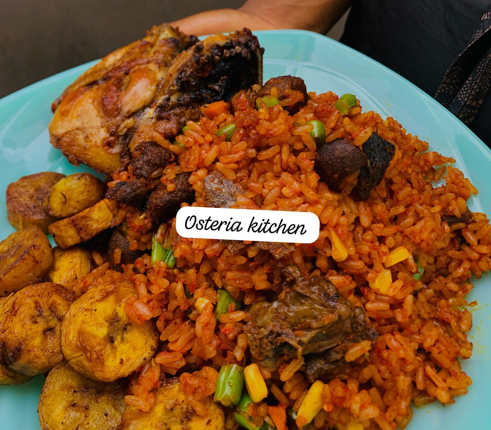 Asun jollof w chicken 