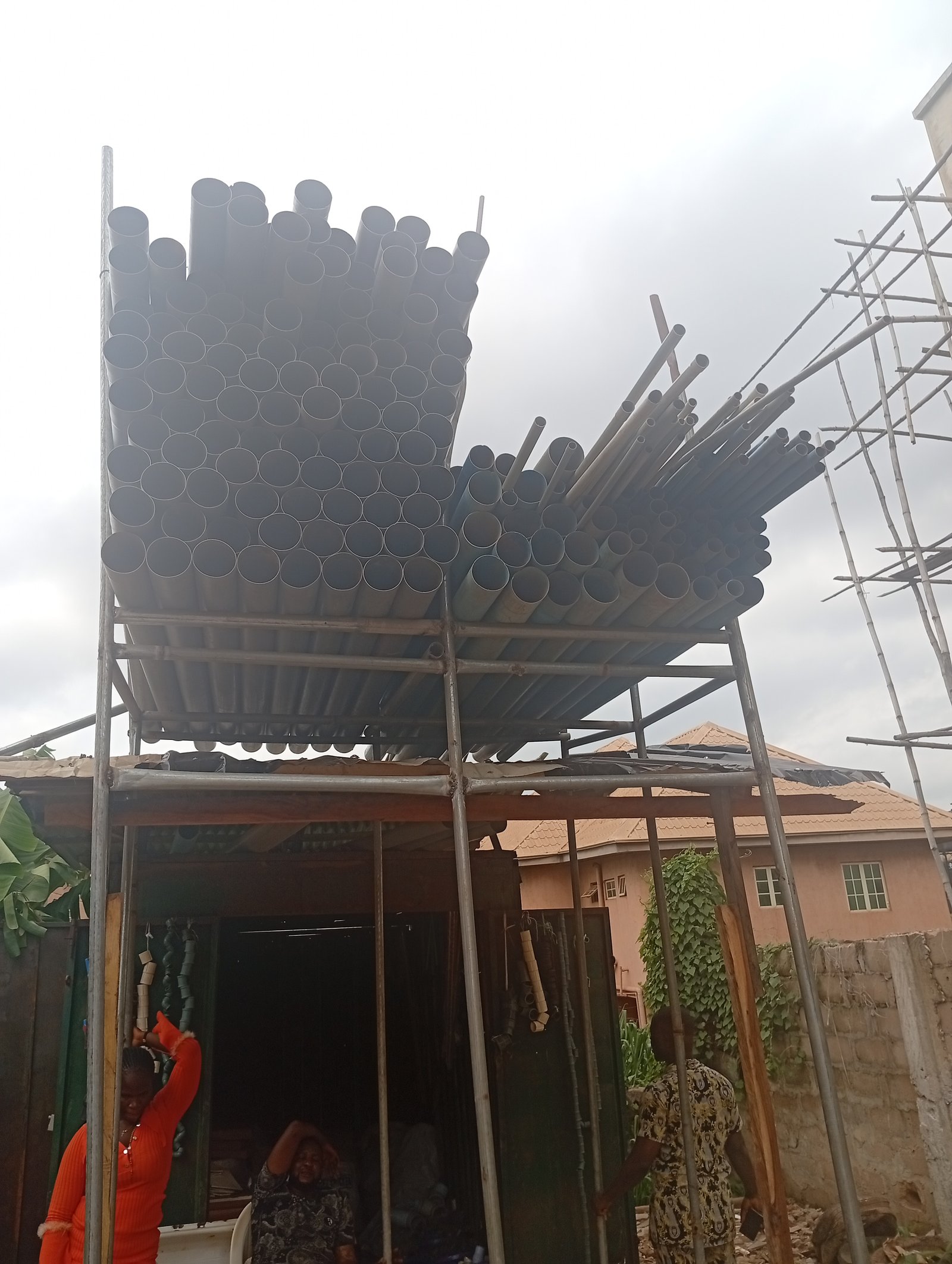 All plumbing pipes 