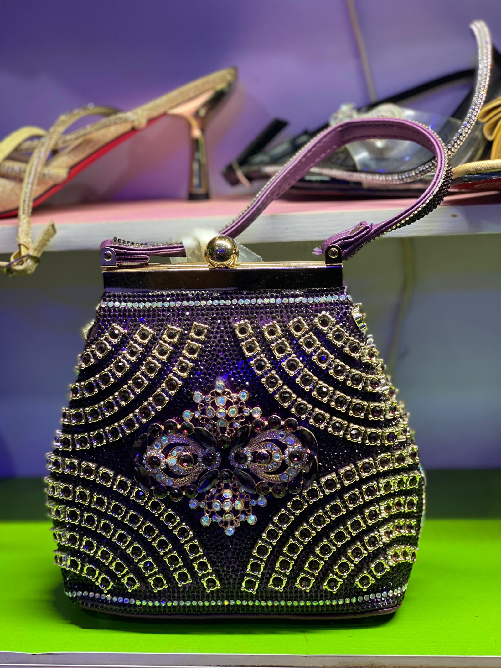 Purple stoned bag