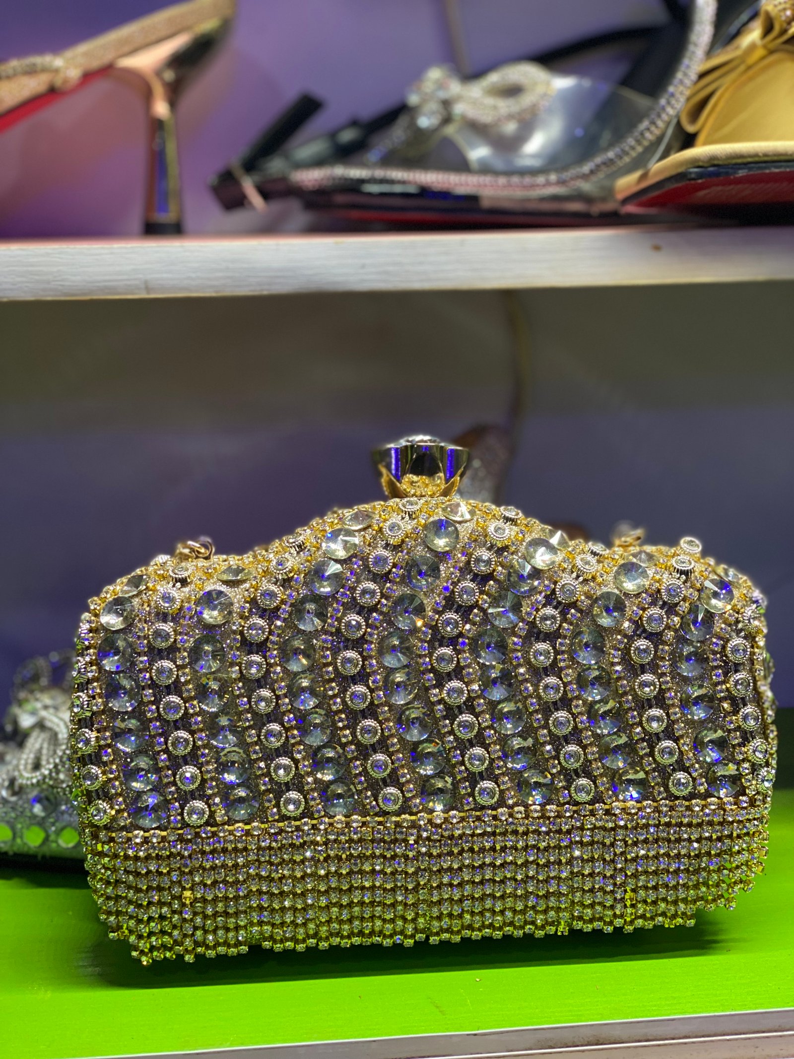Golden clutch purse 