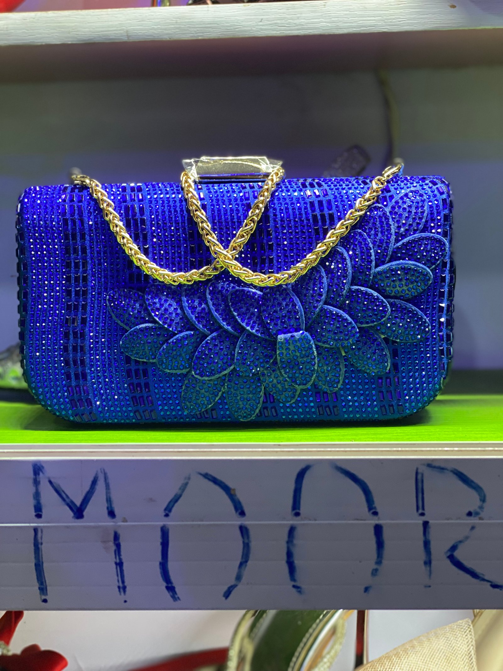 Blue clutch purse