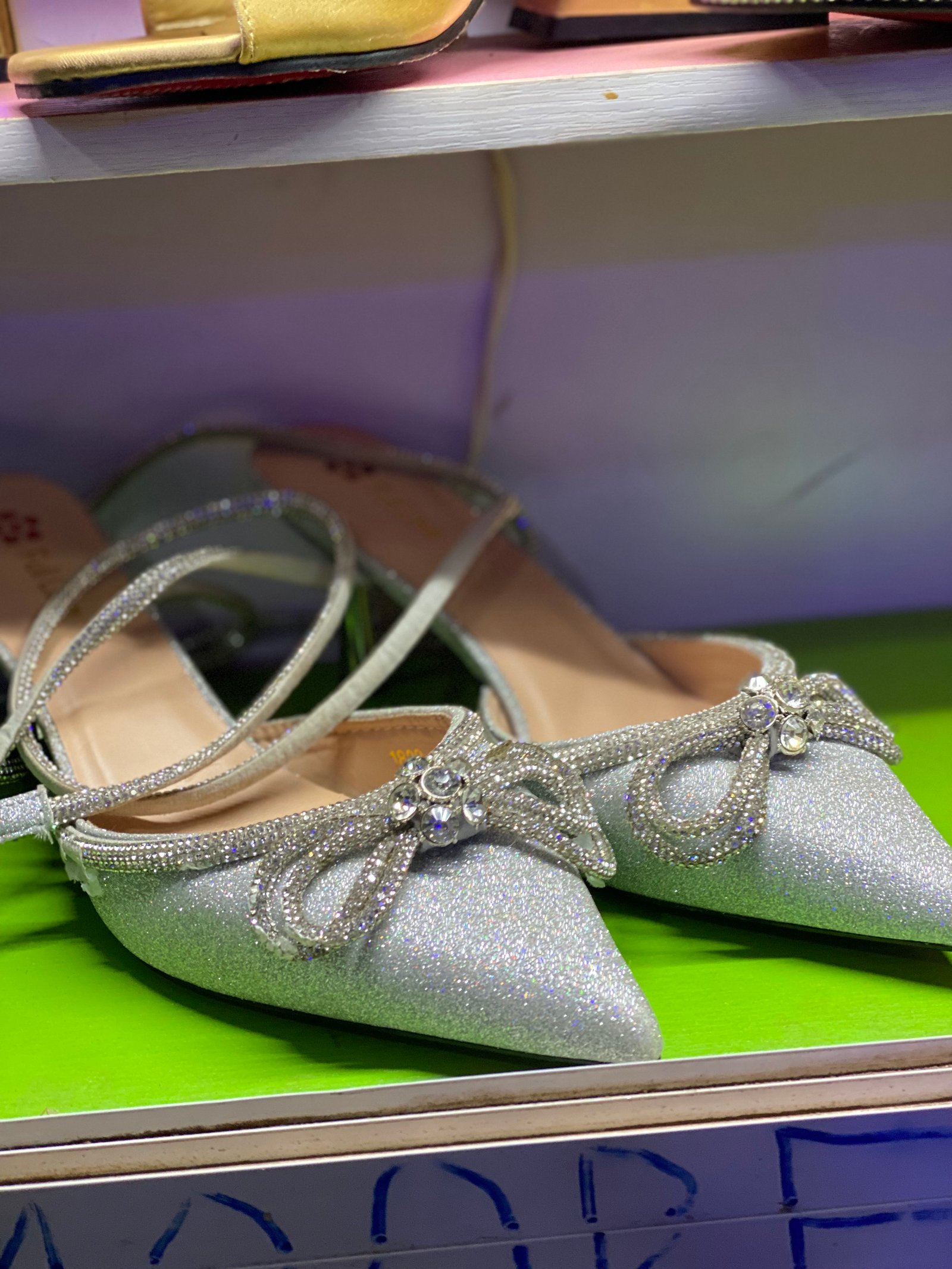 Silver bridal shoe