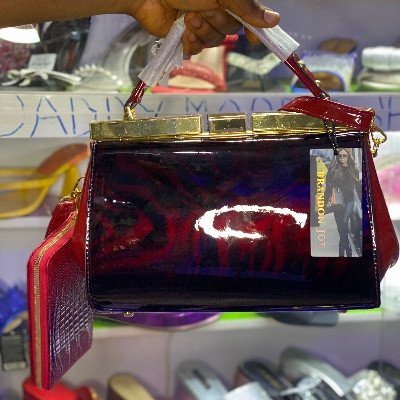 Mirror skin wine red bag 