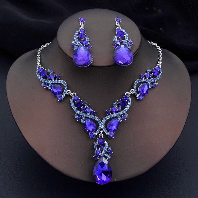 Rhinestone Necklace & Earring 