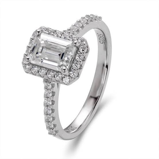 Emerald Moissanite Ring