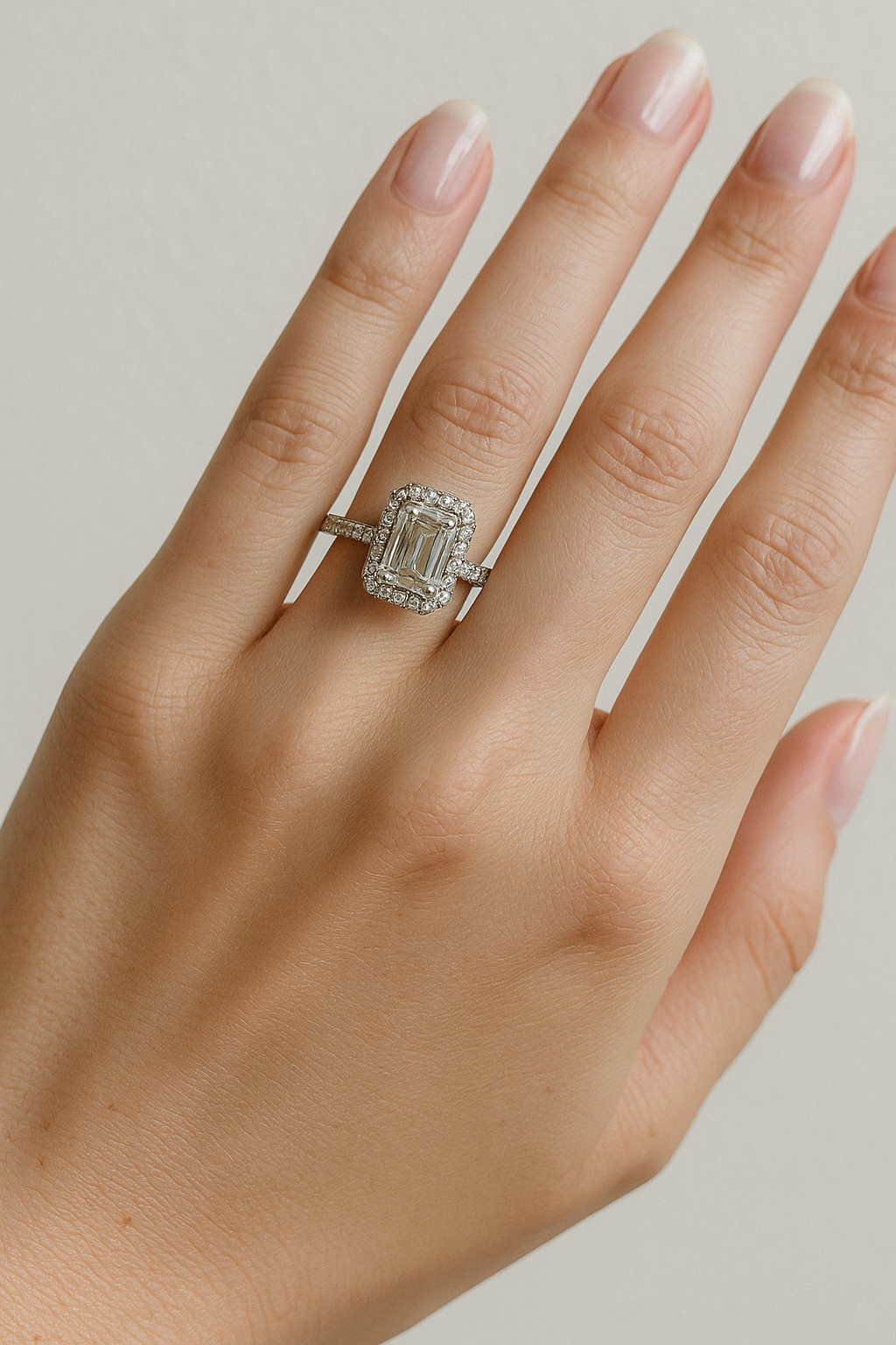 Emerald Moissanite Ring