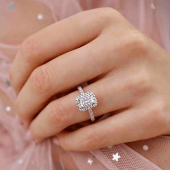 Emerald Moissanite Ring
