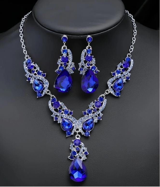 Rhinestone Necklace & Earring 