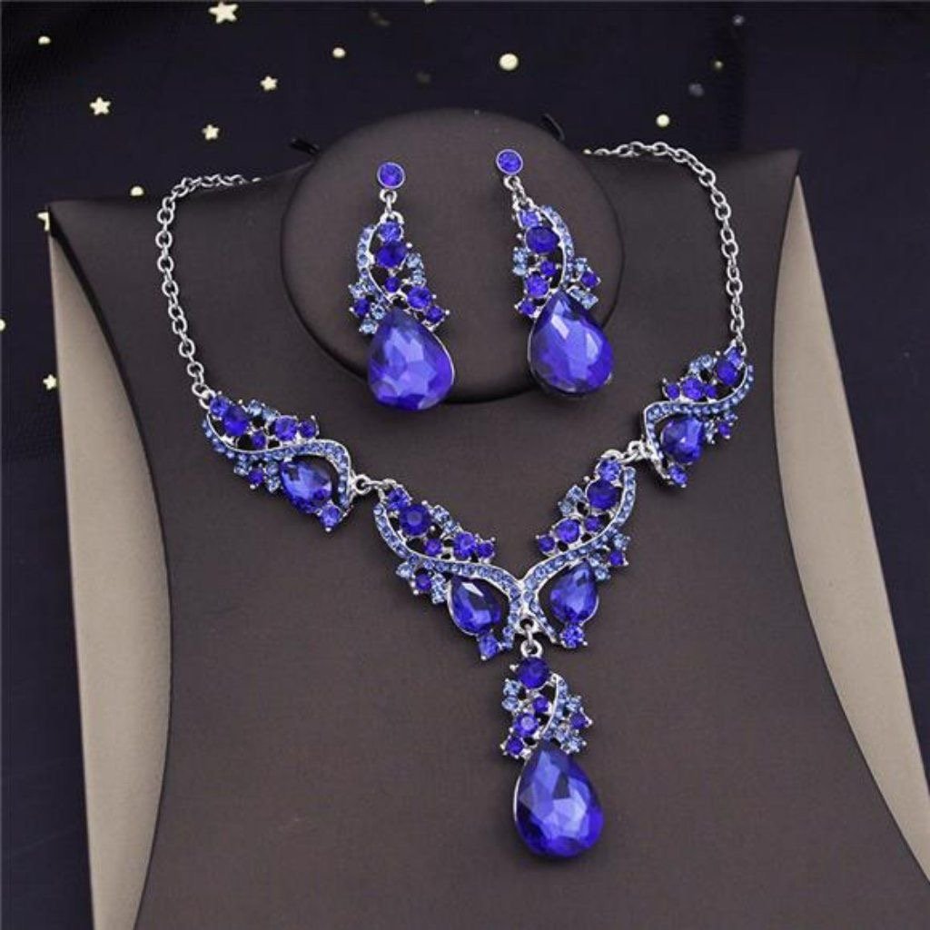 Rhinestone Necklace & Earring 