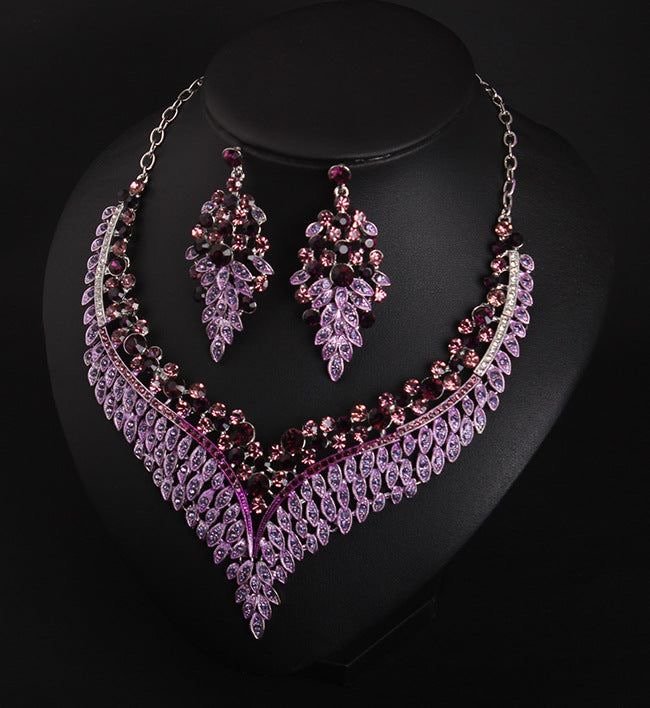 Rhinestone Necklace & Earring 