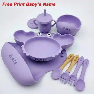 Silicone baby plate set