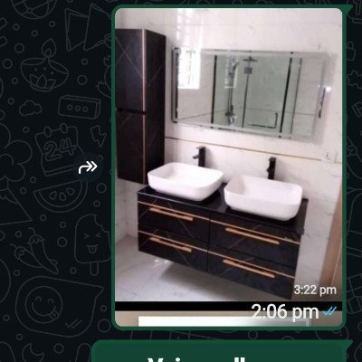 Double wash hand basin cabinet